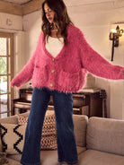 So Me Cozy in Pink Soft Touch Loose Fit Cozy Cardigan-Women's Shirts & Tops-Shop Z & Joxa