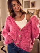 So Me Cozy in Pink Soft Touch Loose Fit Cozy Cardigan-Women's Shirts & Tops-Shop Z & Joxa