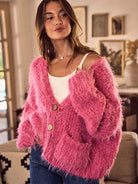 So Me Cozy in Pink Soft Touch Loose Fit Cozy Cardigan-Women's Shirts & Tops-Shop Z & Joxa