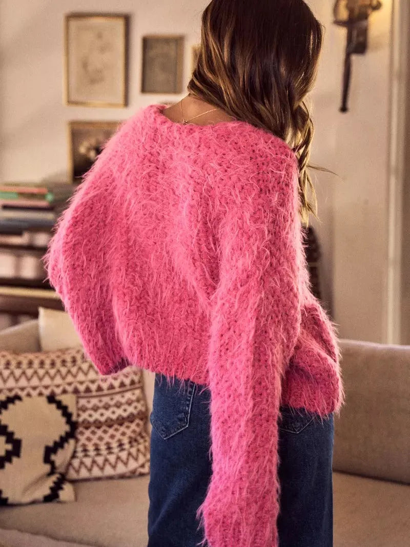 So Me Cozy in Pink Soft Touch Loose Fit Cozy Cardigan-Women's Shirts & Tops-Shop Z & Joxa