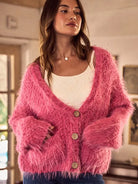 So Me Cozy in Pink Soft Touch Loose Fit Cozy Cardigan-Women's Shirts & Tops-Shop Z & Joxa