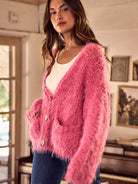 So Me Cozy in Pink Soft Touch Loose Fit Cozy Cardigan-Women's Shirts & Tops-Shop Z & Joxa