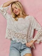 So Me Embroidered Elegance Floral Crochet Lace Trimmed Top-Women's Shirts & Tops-Shop Z & Joxa