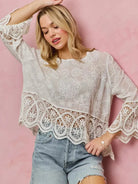 So Me Embroidered Elegance Floral Crochet Lace Trimmed Top-Women's Shirts & Tops-Shop Z & Joxa