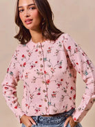 So Me Floral Affair Button Front Sweater Cardigan Top-Women's Shirts & Tops-Shop Z & Joxa