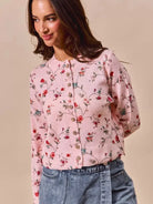 So Me Floral Affair Button Front Sweater Cardigan Top-Women's Shirts & Tops-Shop Z & Joxa