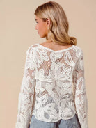 So Me Ivory Bloom Crochet Floral Lace Cardigan-Shirts & Tops-Shop Z & Joxa