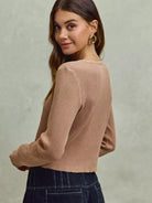 So Me Latte Lace Revival Vintage Wash Lace Crop Knit Top-Women's Shirts & Tops-Shop Z & Joxa