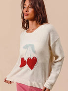 So Me Love & Cherries Knitted Valentine Sweater Top-Women's Shirts & Tops-Shop Z & Joxa