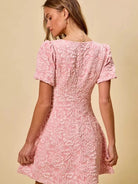 So Me Pretty in Pink Jacquard Flare Mini Dress-Women's Dresses-Shop Z & Joxa