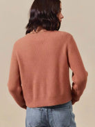 So Me Ribbon Kiss Checkered Plaid Tape Lace Up Sweater in Rust-Women's Shirts & Tops-Shop Z & Joxa