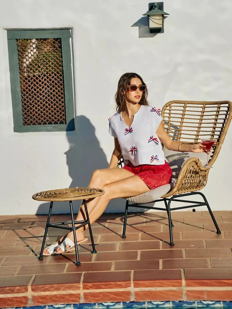 So Me Ribbon and Glory 4th Of July Ribbon Cropped Knit Top-Shirts & Tops-Shop Z & Joxa