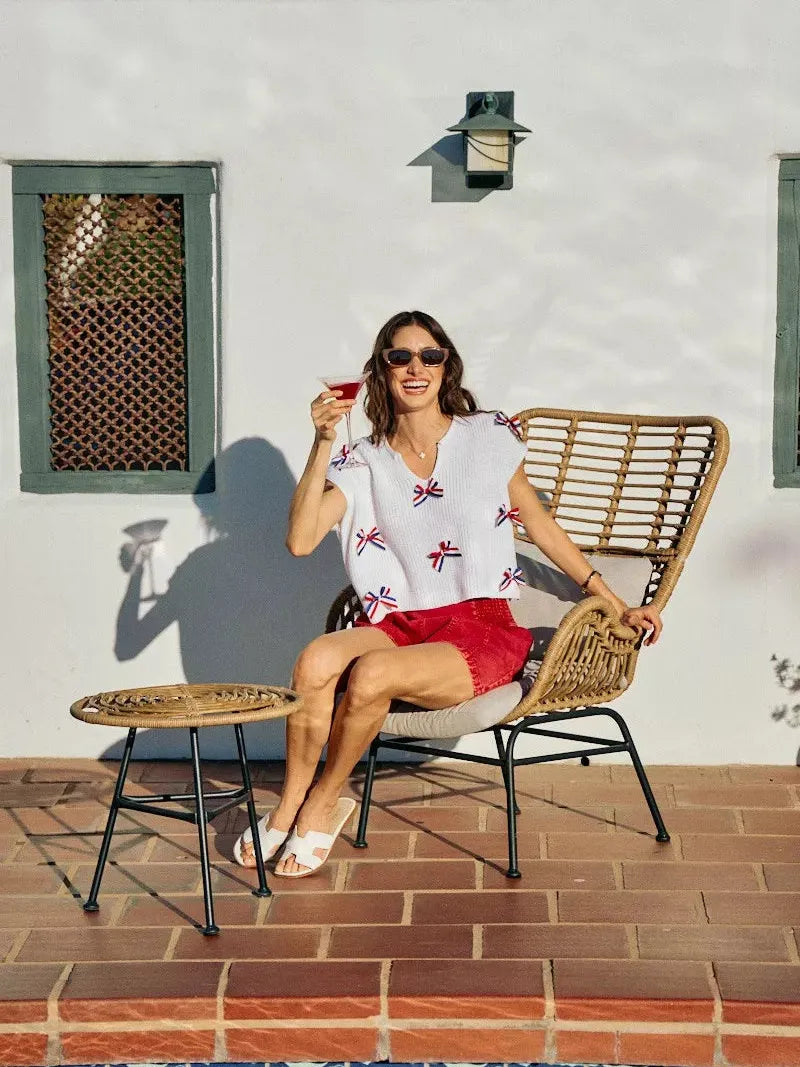 So Me Ribbon and Glory 4th Of July Ribbon Cropped Knit Top-Shirts & Tops-Shop Z & Joxa