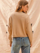 So Me Ribboned Oat Long Sleeve Bow Sweater-Women's Shirts & Tops-Shop Z & Joxa