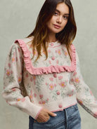 So Me Ruffle Me Up Long Sleeve Floral Cardigan with Ruffles-Women's Shirts & Tops-Shop Z & Joxa