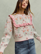 So Me Ruffle Me Up Long Sleeve Floral Cardigan with Ruffles-Women's Shirts & Tops-Shop Z & Joxa