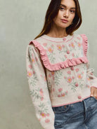 So Me Ruffle Me Up Long Sleeve Floral Cardigan with Ruffles-Women's Shirts & Tops-Shop Z & Joxa