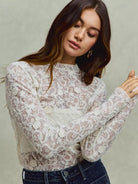So Me Sheer Floral White Lace Long Sleeve Layering Top-Women's Shirts & Tops-Shop Z & Joxa