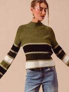 So Me Stripe Me Happy Striped Mock Neck Sweater-Women's Shirts & Tops-Shop Z & Joxa