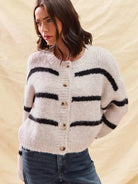 So Me Stripe Right Soft and Cozy Sweater Cardigan-Women's Shirts & Tops-Shop Z & Joxa