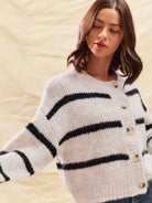 So Me Stripe Right Soft and Cozy Sweater Cardigan-Women's Shirts & Tops-Shop Z & Joxa