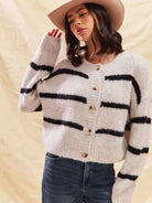 So Me Stripe Right Soft and Cozy Sweater Cardigan-Women's Shirts & Tops-Shop Z & Joxa