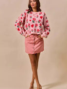 So Me Sweet Scallop Vintage Pink Washed Denim Mini Skirt-Women's Skirts & Skorts-Shop Z & Joxa