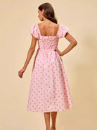 So Me Sweet Spot Polka Dot Print Short Sleeves Cotton Midi Dress-Women's Dresses-Shop Z & Joxa
