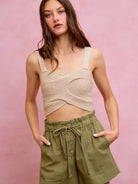 So Me Twill & Thrill Patch Pocket Drawstring Shorts-Women's Shorts-Shop Z & Joxa