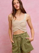 So Me Twill & Thrill Patch Pocket Drawstring Shorts-Women's Shorts-Shop Z & Joxa