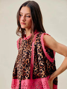 So Me Wild at Heart Leopard Print Button up Sleeveless Blouse-Women's Shirts & Tops-Shop Z & Joxa