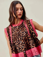 So Me Wild at Heart Leopard Print Button up Sleeveless Blouse-Women's Shirts & Tops-Shop Z & Joxa