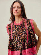 So Me Wild at Heart Leopard Print Button up Sleeveless Blouse-Women's Shirts & Tops-Shop Z & Joxa