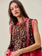 So Me Wild at Heart Leopard Print Button up Sleeveless Blouse-Women's Shirts & Tops-Shop Z & Joxa