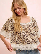 So Me Wild at Heart Leopard Print Sleeveless Blouse in White-Women's Shirts & Tops-Shop Z & Joxa