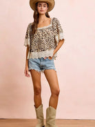 So Me Wild at Heart Leopard Print Sleeveless Blouse in White-Women's Shirts & Tops-Shop Z & Joxa