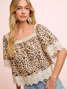 So Me Wild at Heart Leopard Print Sleeveless Blouse in White-Women's Shirts & Tops-Shop Z & Joxa