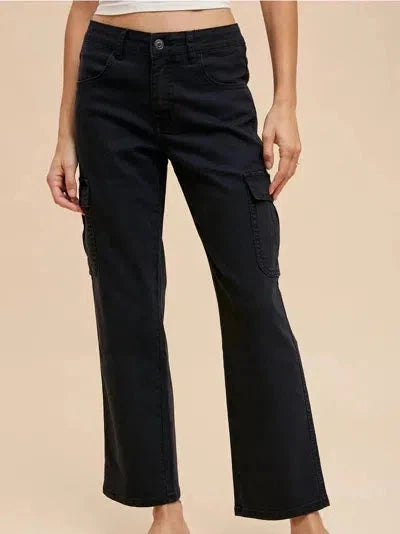 So Much Room for Activities Stretch Denim Cargo Pants-Pants-Shop Z & Joxa