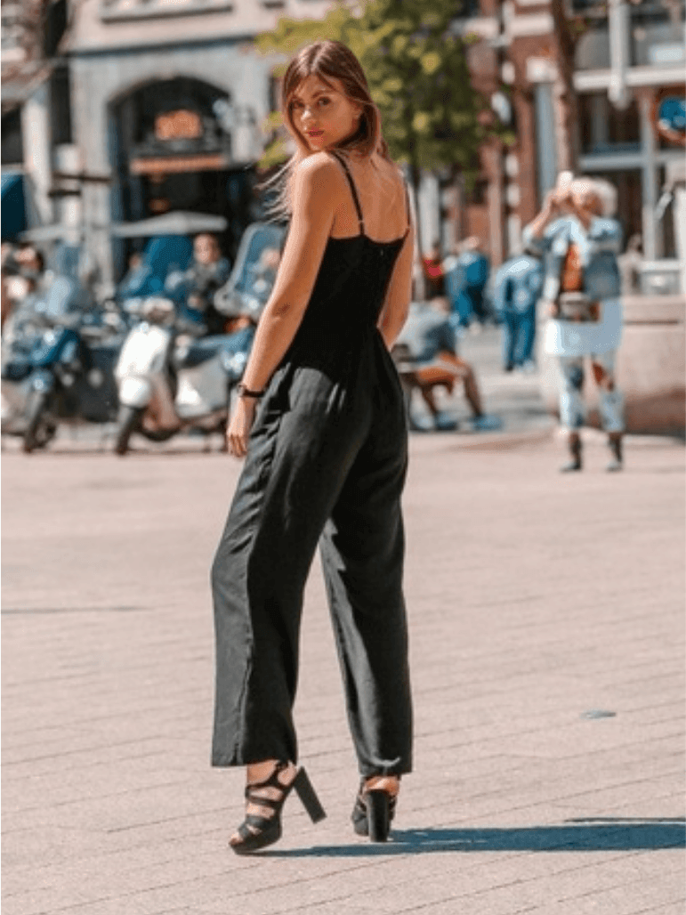Spaghetti Strap Pocketed Jumpsuit in Black | Ethical Fashion-Women's Clothing-Shop Z & Joxa