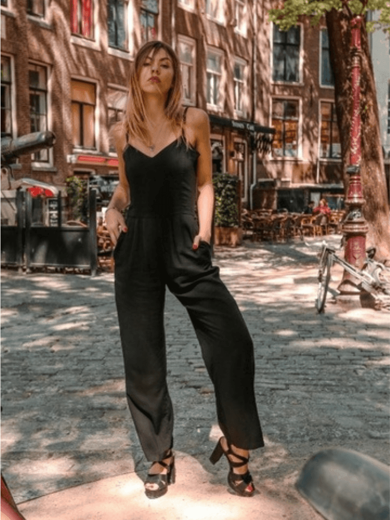 Spaghetti Strap Pocketed Jumpsuit in Black | Ethical Fashion - Z & Joxa Co.