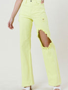 Splash of Lime Distressed Jeans | Organic Cotton-Women's Clothing-Shop Z & Joxa