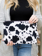 Spotted Cow Print Oversized Everyday Clutch-Women's Accessories-Shop Z & Joxa