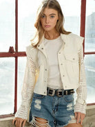 Spreading Cheer Twill Crop Crochet Jacket-Women's Clothing-Shop Z & Joxa