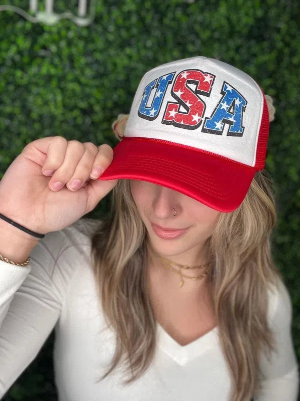 Stay Cute and Trendy USA Trucker Hat-Women's Accessories-Shop Z & Joxa