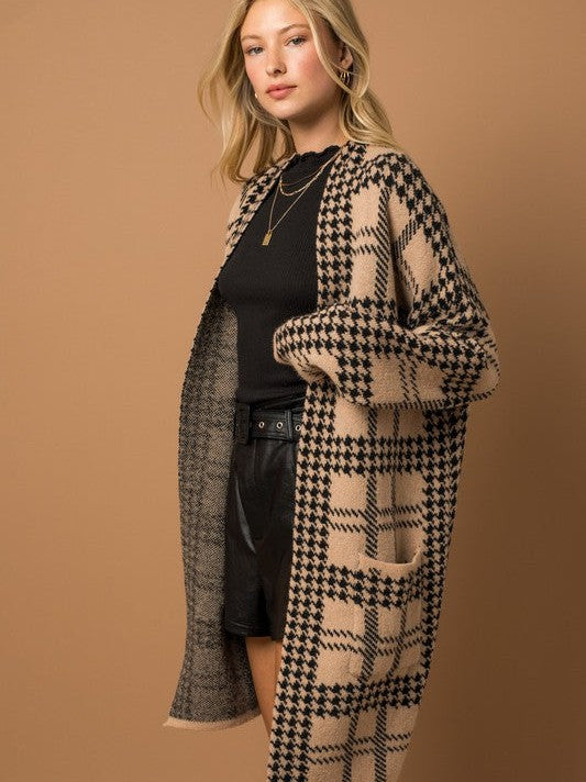 Stay True to You Houndstooth Cardigan | Sale Rack-Women's Clothing-Shop Z & Joxa