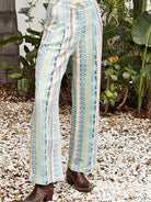 Step into Sunshine Embroidered Pants with Wooden Button-Women's Clothing-Shop Z & Joxa