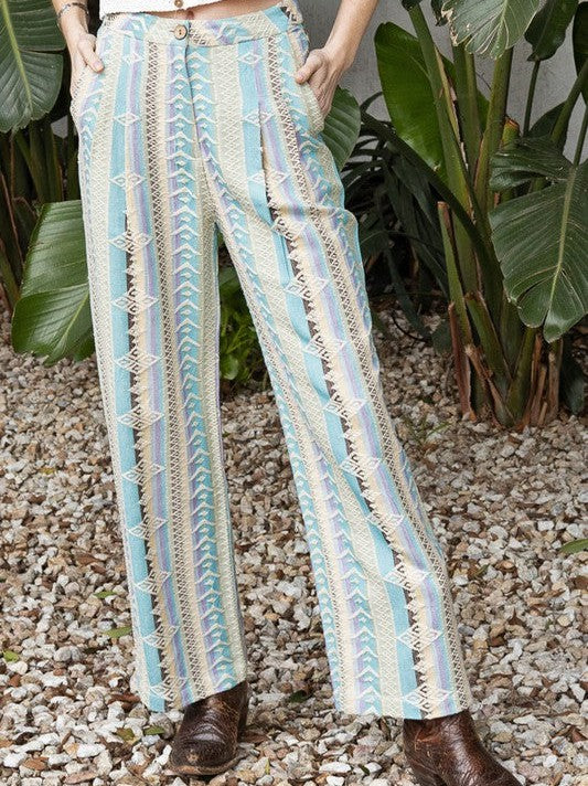 Step into Sunshine Embroidered Pants with Wooden Button-Women's Clothing-Shop Z & Joxa