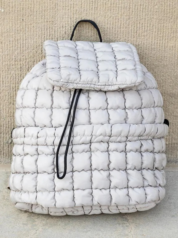 Stevie On the Go – Aili’s Corner Quilted Puffer Backpack-Backpack-Shop Z & Joxa