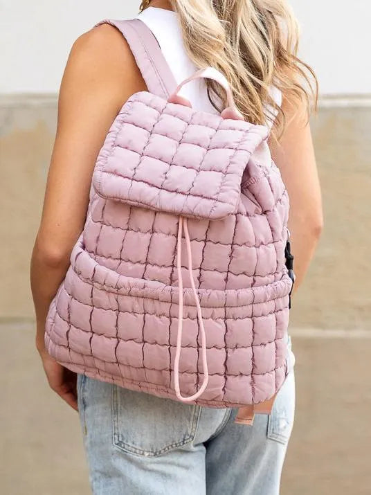 Stevie On the Go – Aili’s Corner Quilted Puffer Backpack-Backpack-Shop Z & Joxa