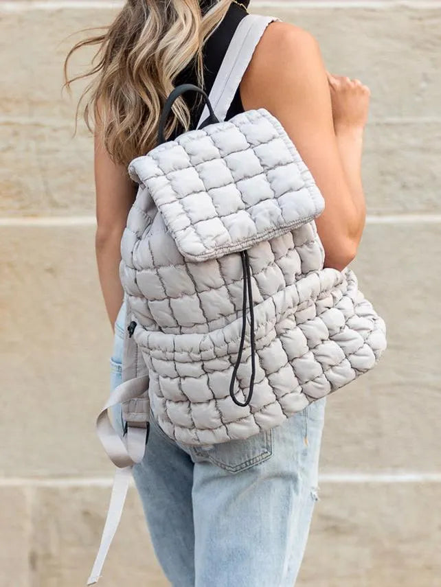 Stevie On the Go – Aili’s Corner Quilted Puffer Backpack-Backpack-Shop Z & Joxa